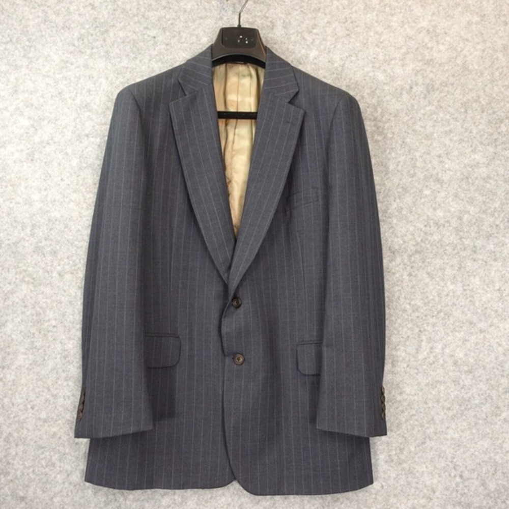 PAUL STUART Navy Blazer 38R Small Pinstripe‎ Suit Jacket Tailored Luxury